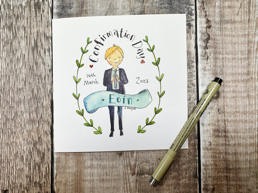 Boy Confirmation Day Card - Personalised