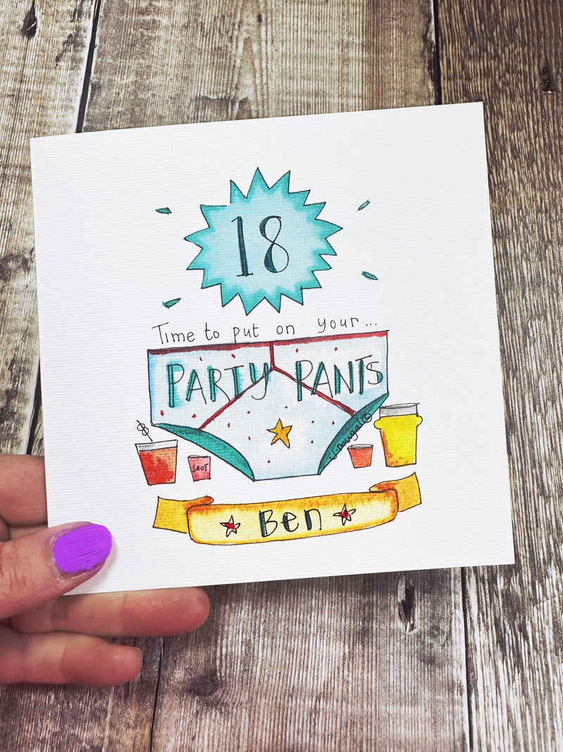 Party Pants Y fronts Card - Personalised