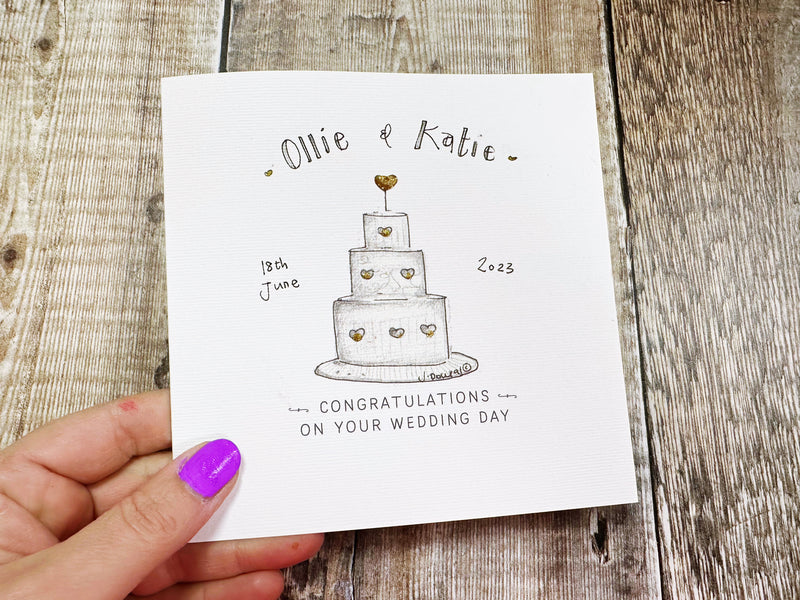 Little Wedding Cake sketch - Personalised