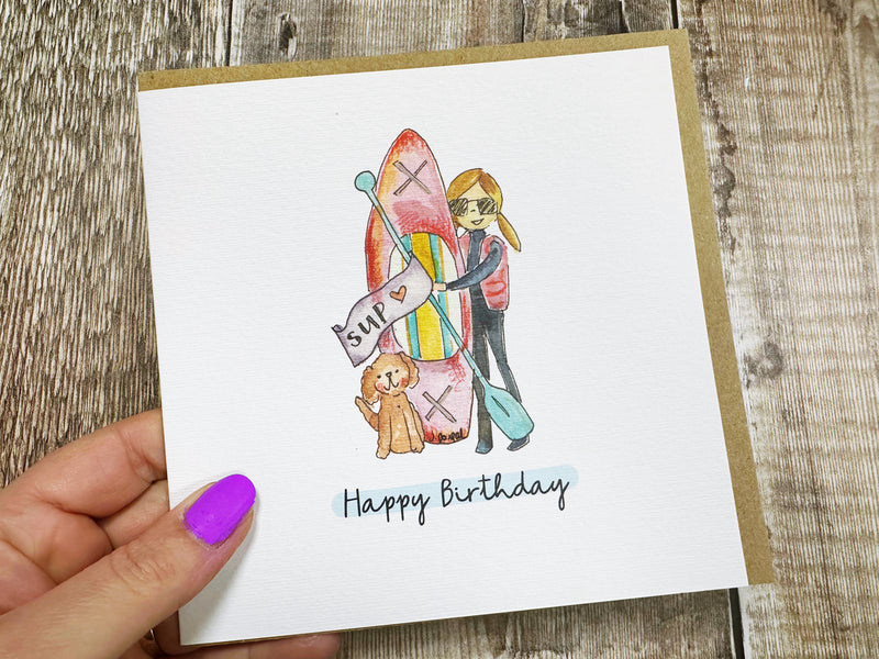 Paddle boarding Card - Personalised