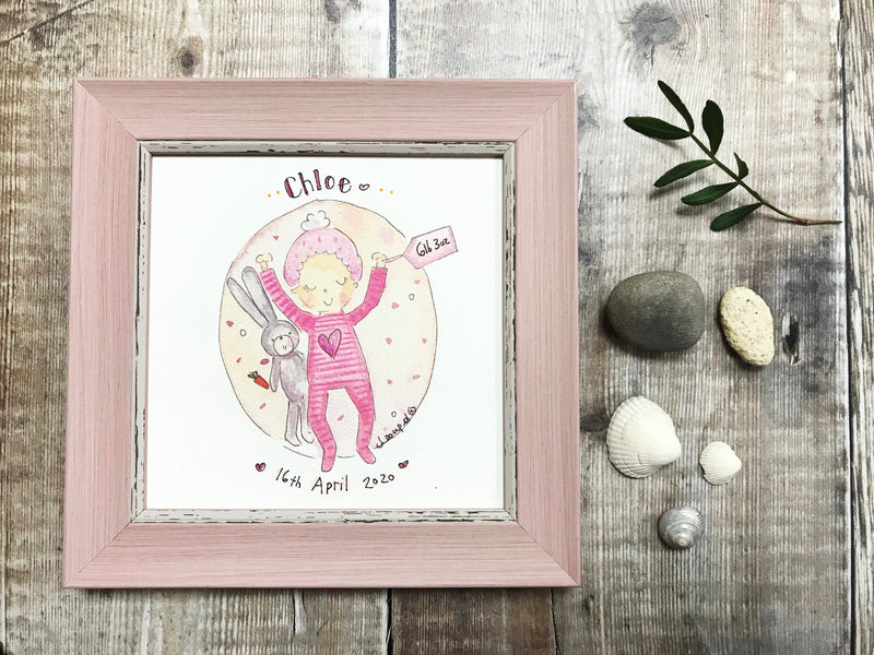 Little Framed Print Little Baby Girl can be personalised