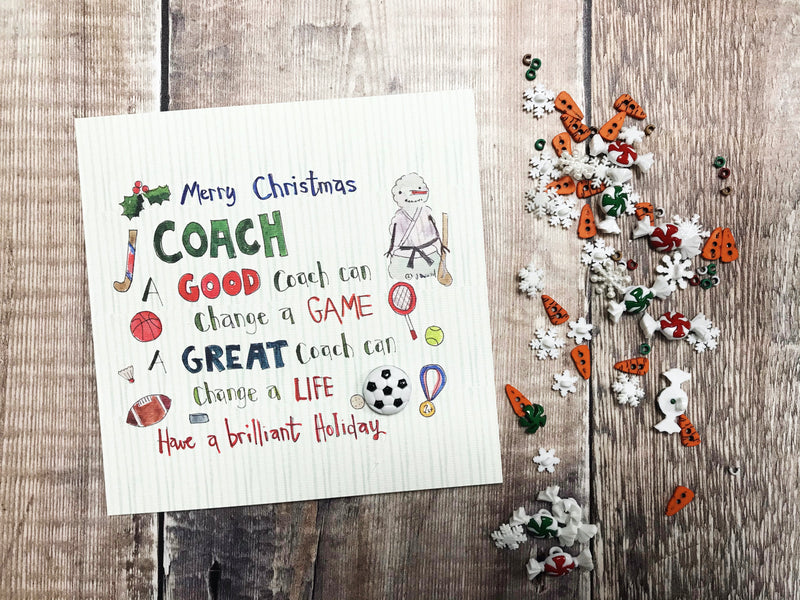 “Merry Christmas Coach" Christmas Card - Personalised