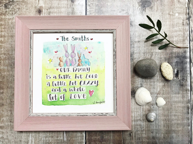 Framed Print "Our Family" can be personalised