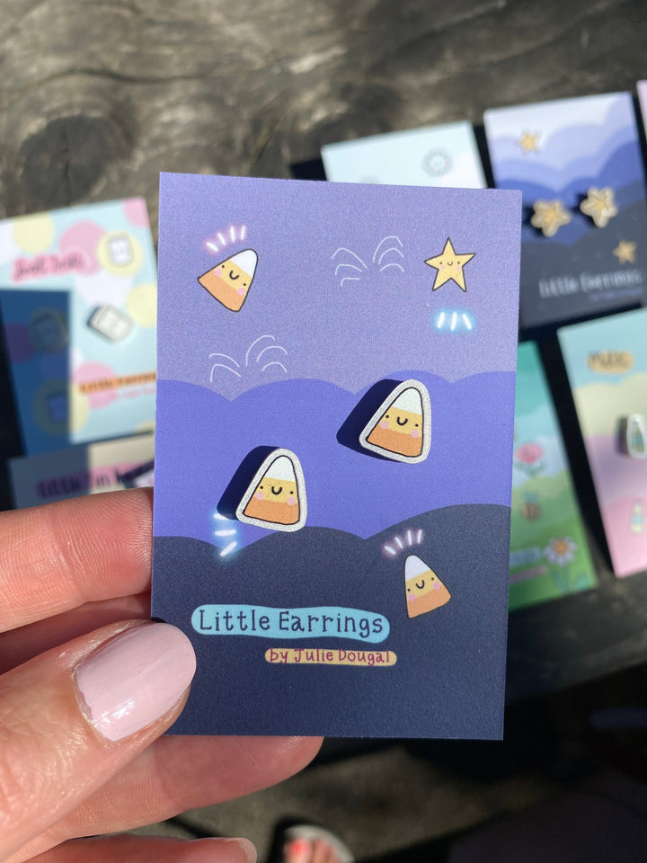 Little Candy Corn Earrings Hypoallergenic