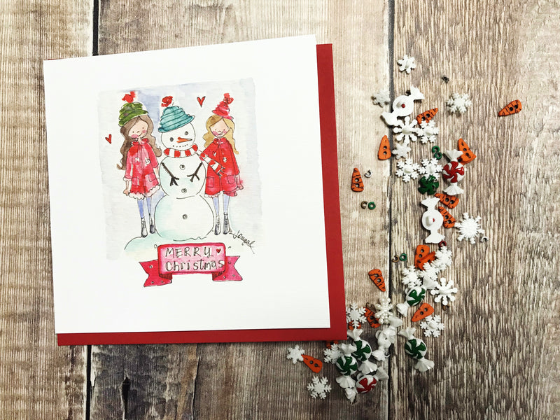 "Lets build a Snowman" Christmas Card - Personalised