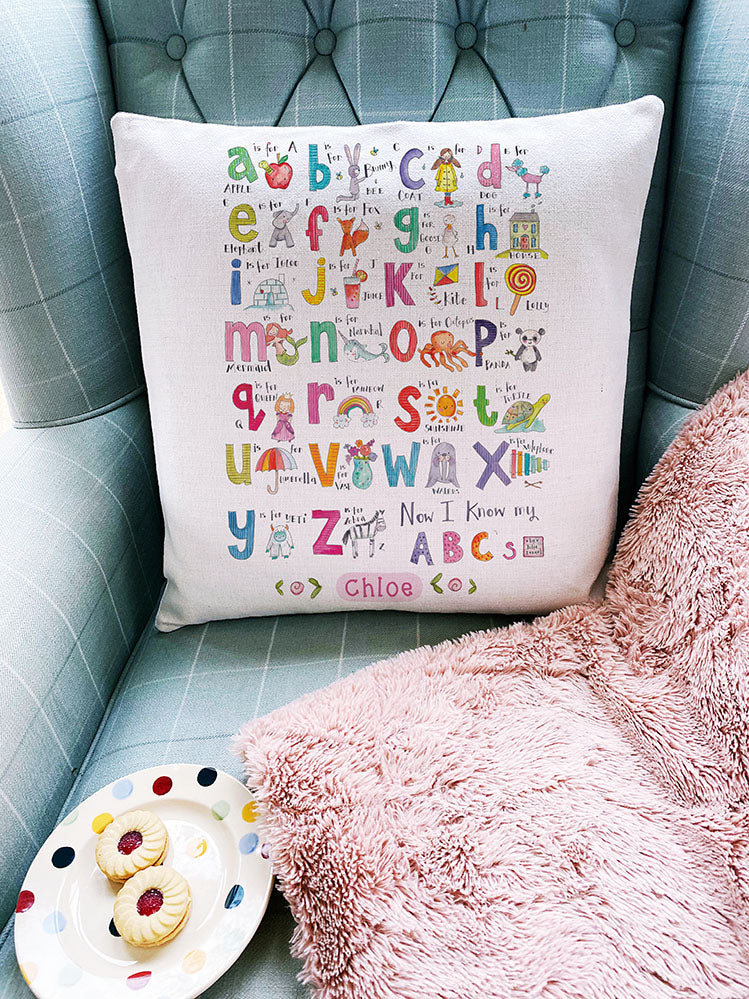 PINK Alphabet Personalised Cushion
