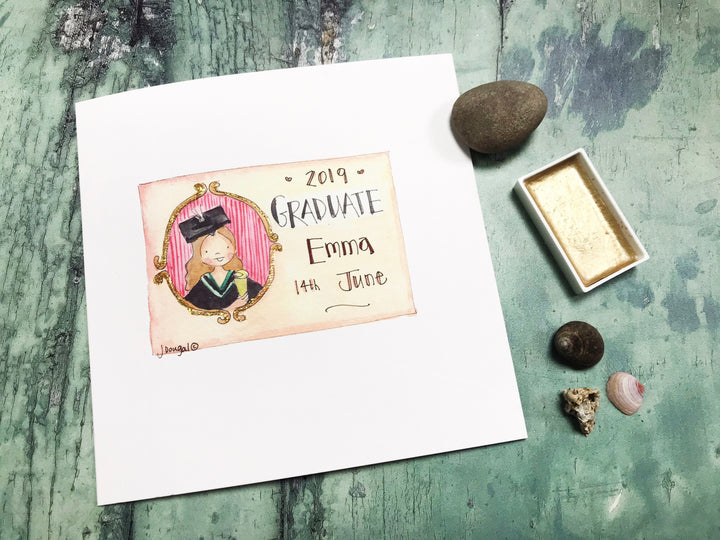 Girl Graduate Card - Personalised