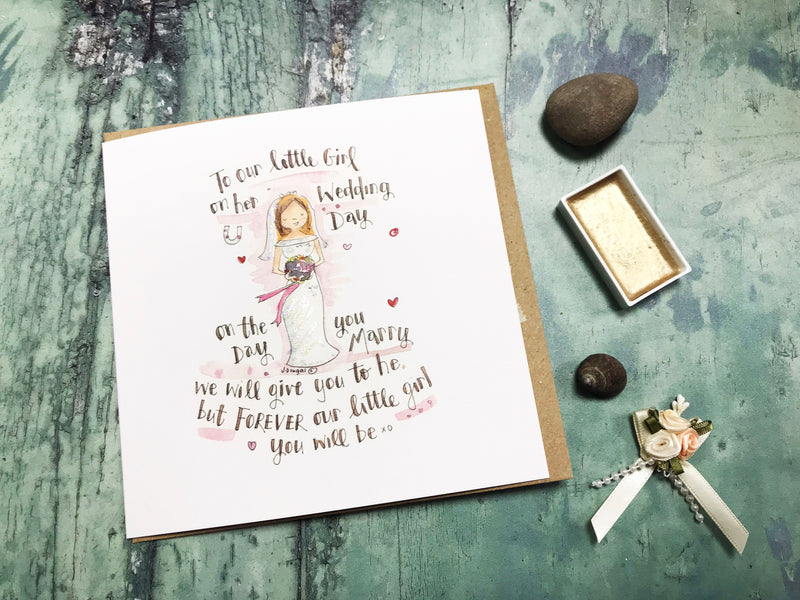Our little Girl on her Wedding Day Card - Personalised