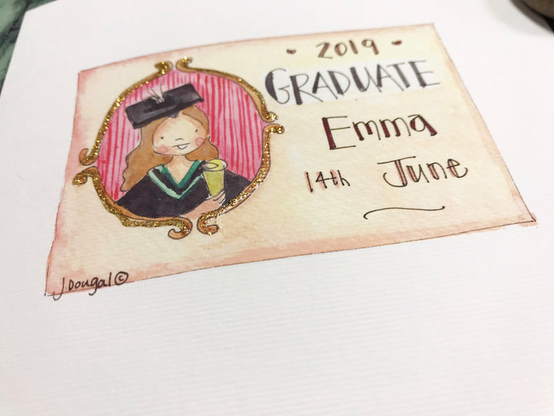 Girl Graduate Card - Personalised