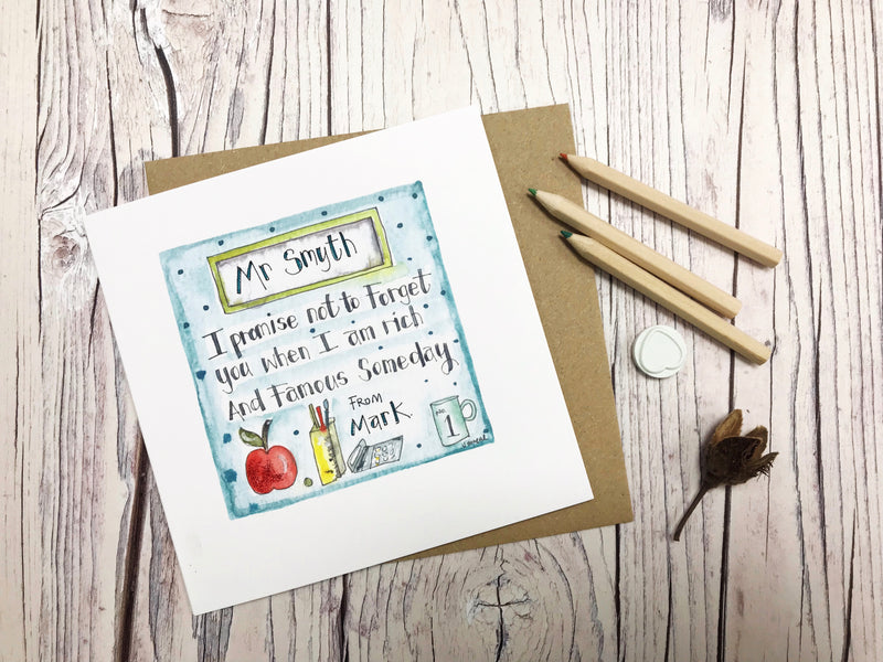 Rich and Famous Teacher Card - Personalised