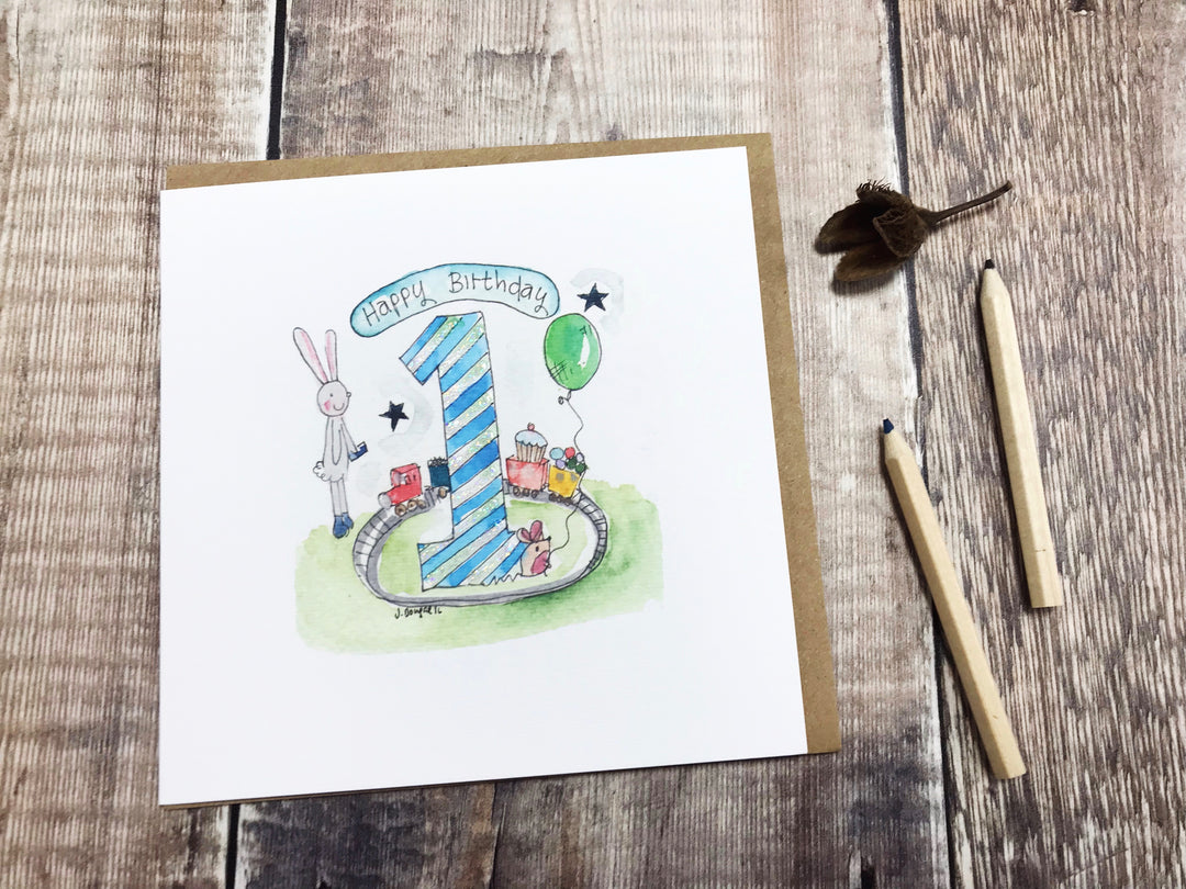 First Birthday Boy Card - Personalised