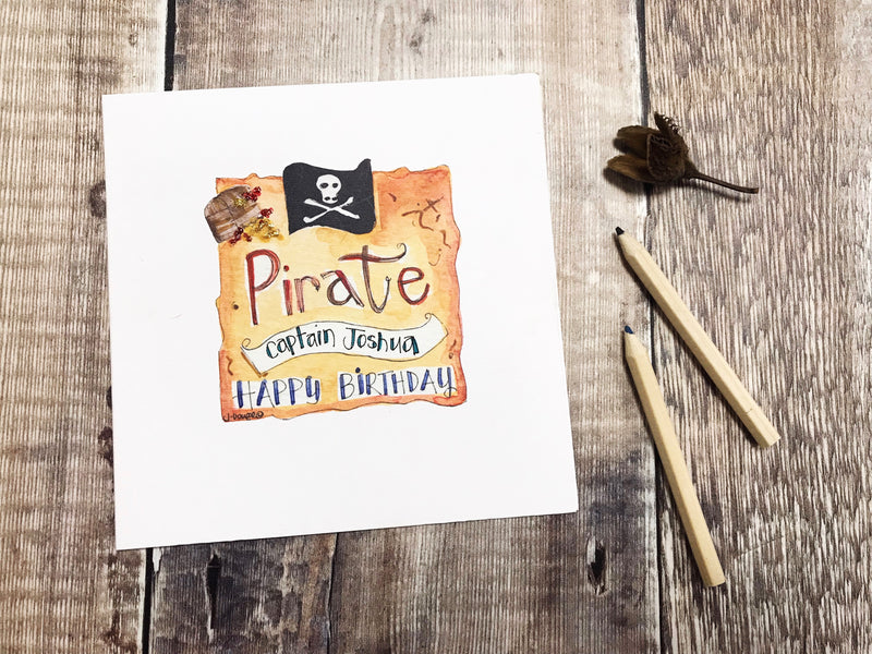 "Pirate Happy Birthday" Card - Personalised