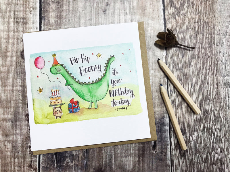 "Hip Hip Hooray, its your birthday today" Card - Personalised
