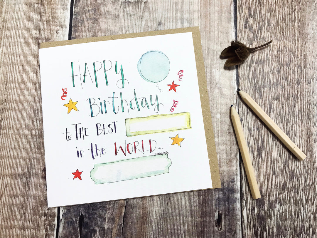 To the Best Birthday Card - Personalised