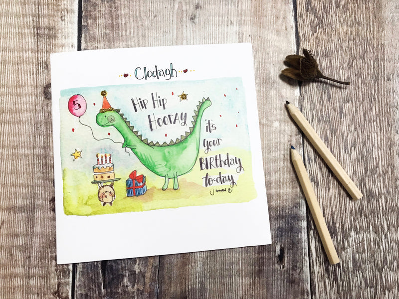 "Hip Hip Hooray, its your birthday today" Card - Personalised