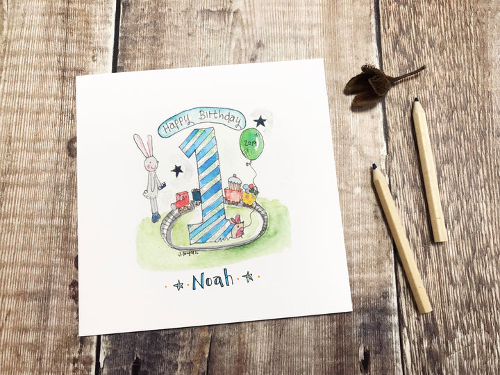 First Birthday Boy Card - Personalised