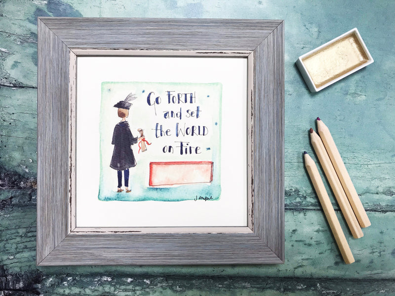Framed Print "Graduate Go Forth, BOY" can be personalised